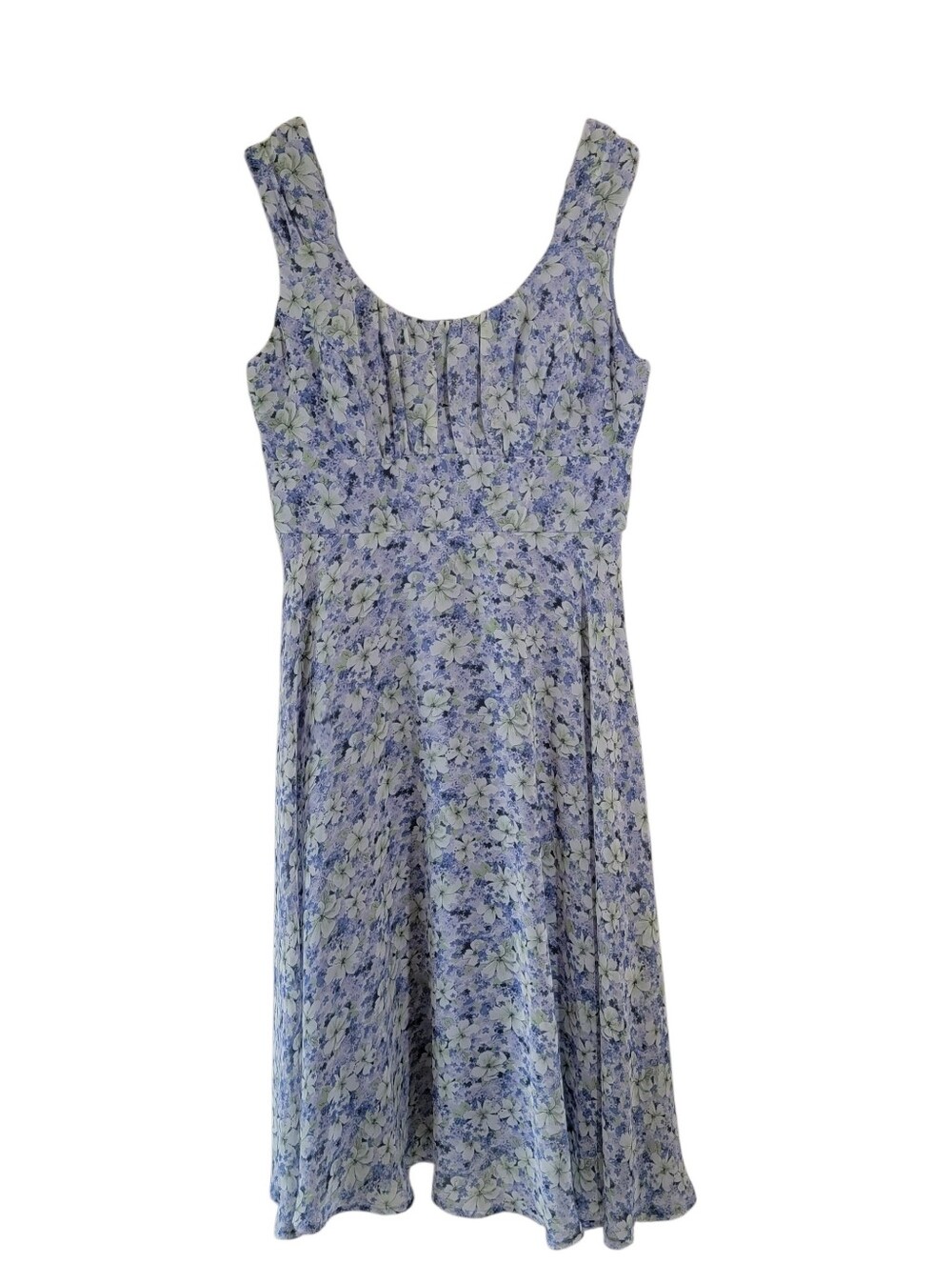 NorthStyle Y2K Blue Floral Peasant Dress Sz 8 Empire Waist Cottagecore Dainty